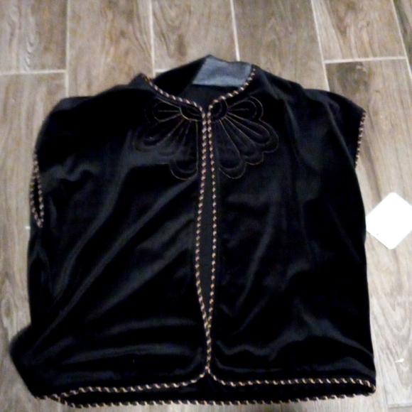 Vintage Velour Embroidered Vest Act III Women's Size 18 - Picture 3 of 14